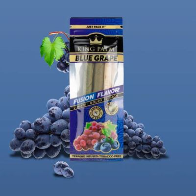 Photograph of product: King Palm Hand-Rolled Leaf Wraps 2pc Blue Grape (A0150)