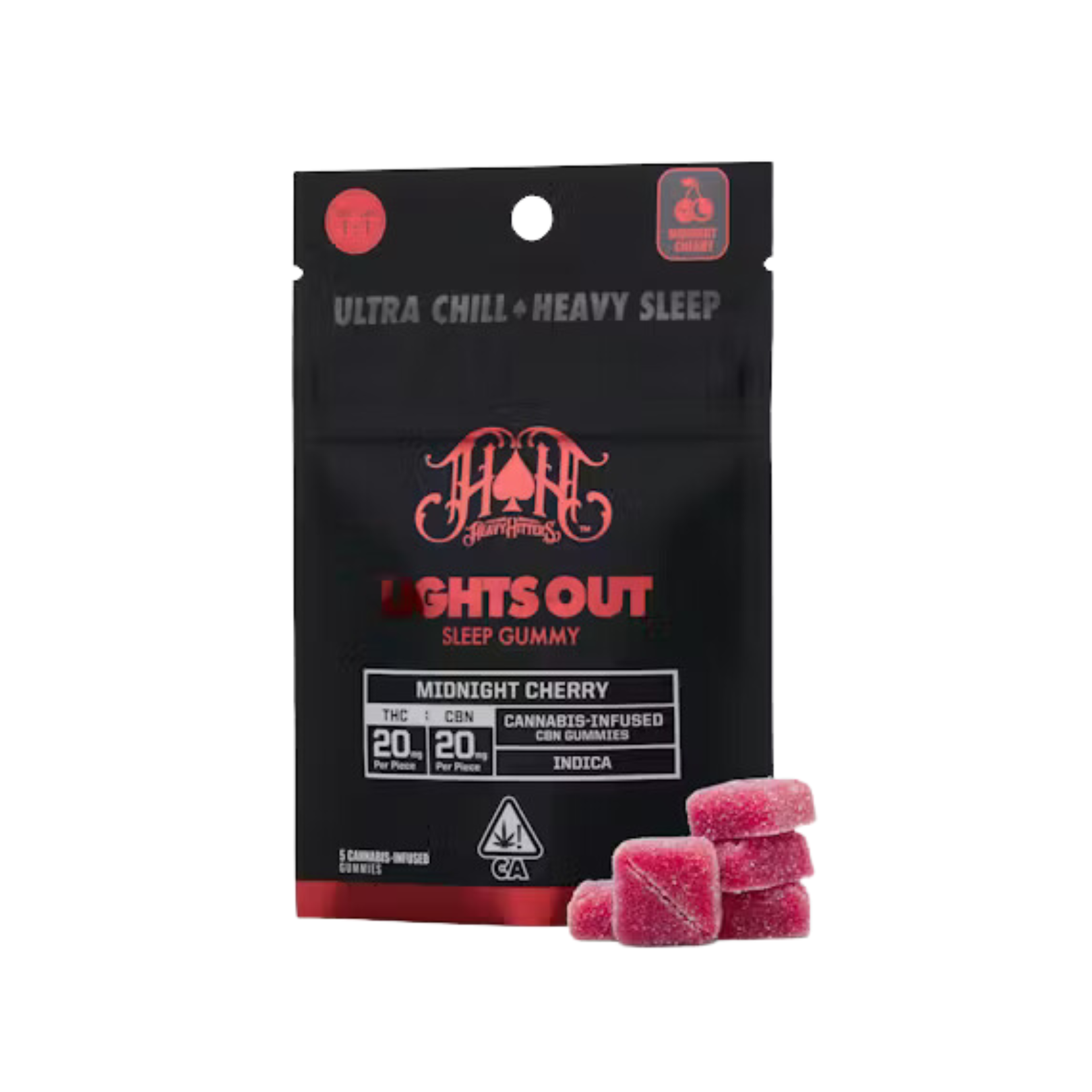 Photograph of product: MIDNIGHT CHERRY 1:1 TH-oui/CBN LIGHTS OUT GUMMIES