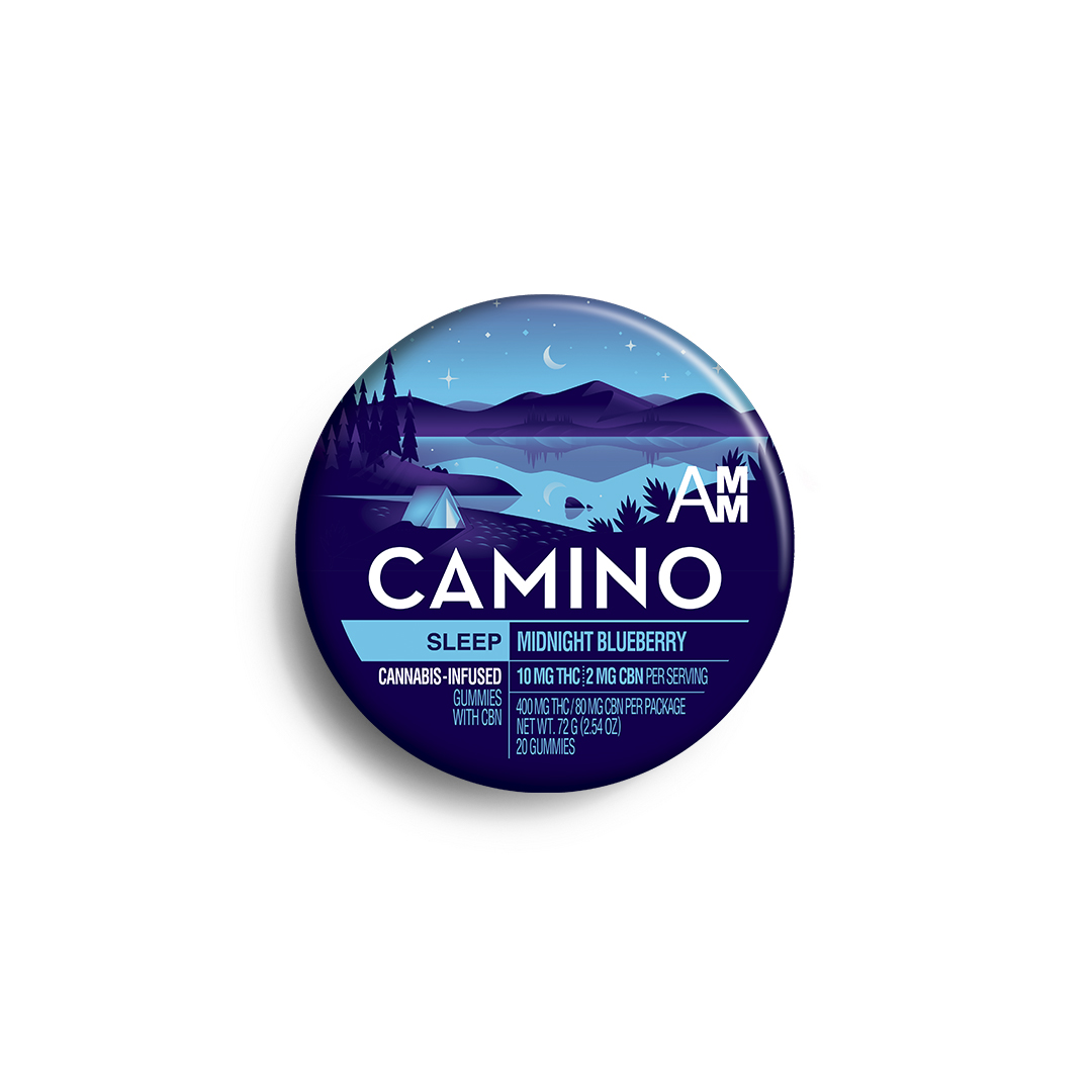 Photograph of product: KIVA - Edible - Gummies - Camino Midnight Blueberry (Sleep) 5:1 - Oui'd - 400mg