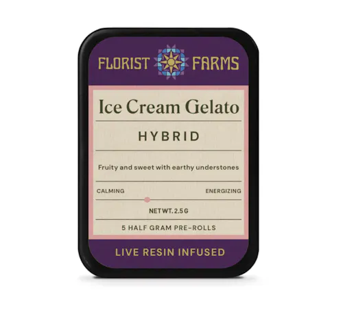 Photograph of product: Florist Farms - Ice Cream Gelato Live Resin 5pk
