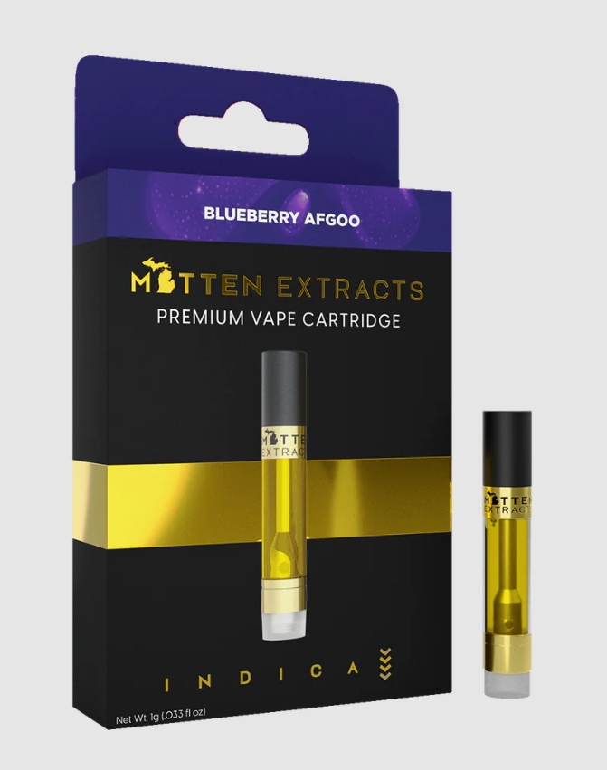 Photograph of product: MITTEN EXTRACTS | BLUEBERRY AFGOO | Oui'd | 510 CARTRIDGE | 1G