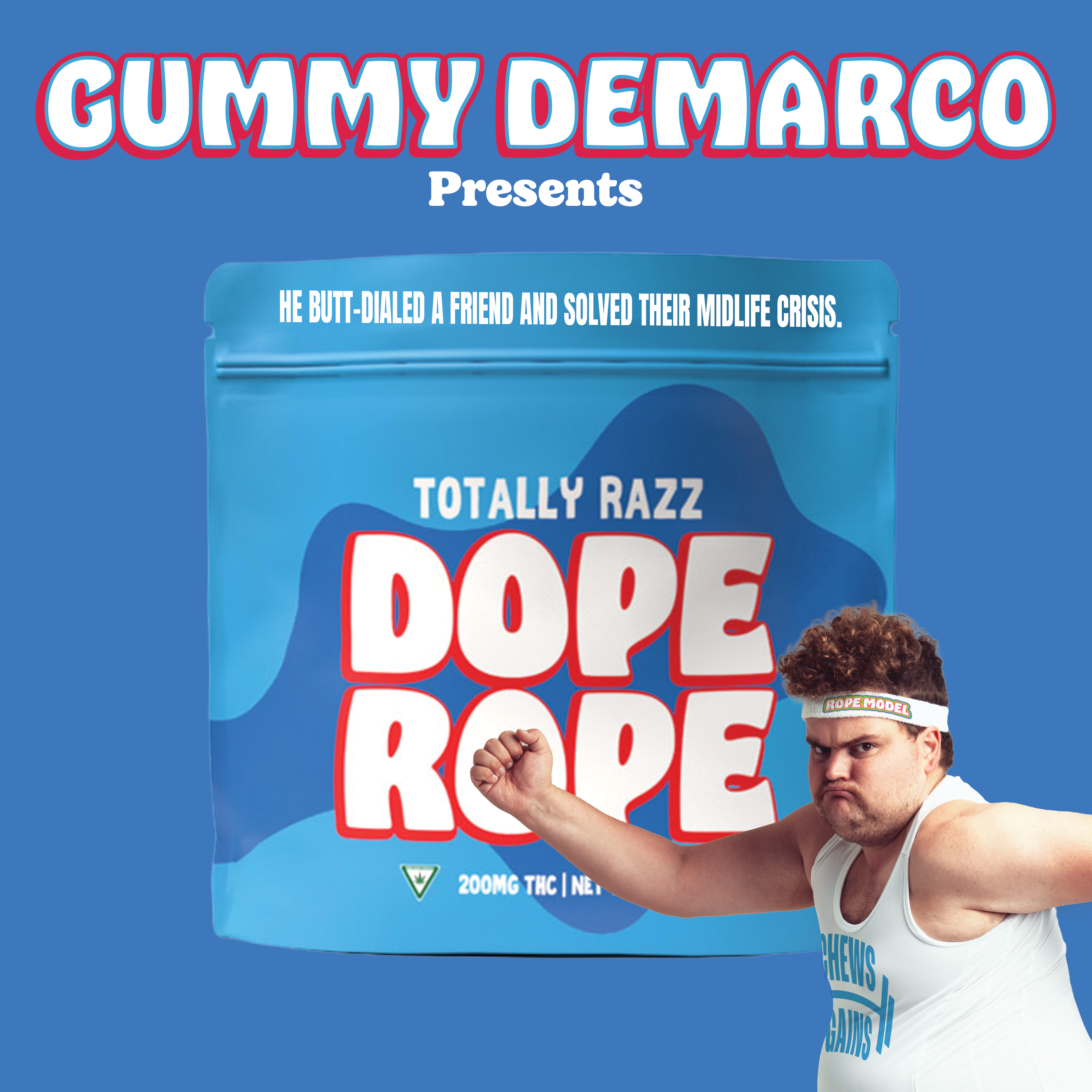 Photograph of product: DOPE ROPE | Totally Razz | 200MG | Premium Gummy Rope