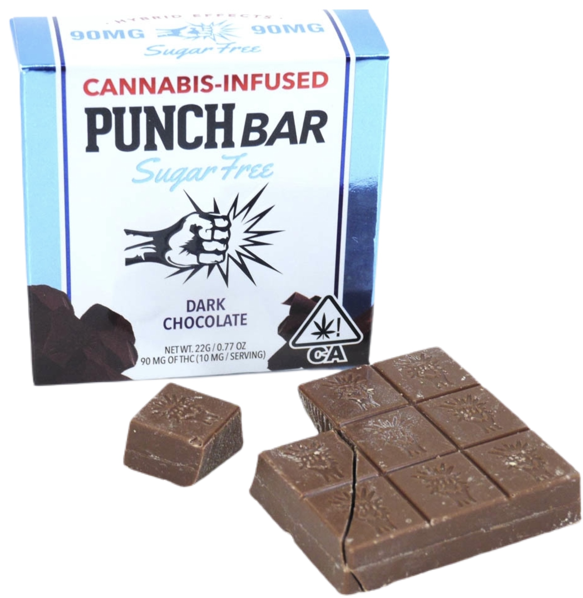 Photograph of product: SUGAR FREE DARK CHOCOLATE PUNCHBAR | 100MG