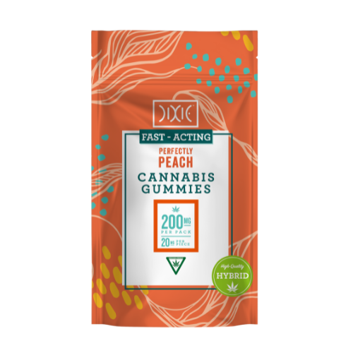 Photograph of product: Dixie | Perfectly Peach Fast Acting Gummies | 10x20mg | 200mg