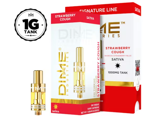 Photograph of product: Dime Strawberry Cough 1g Vape Cart