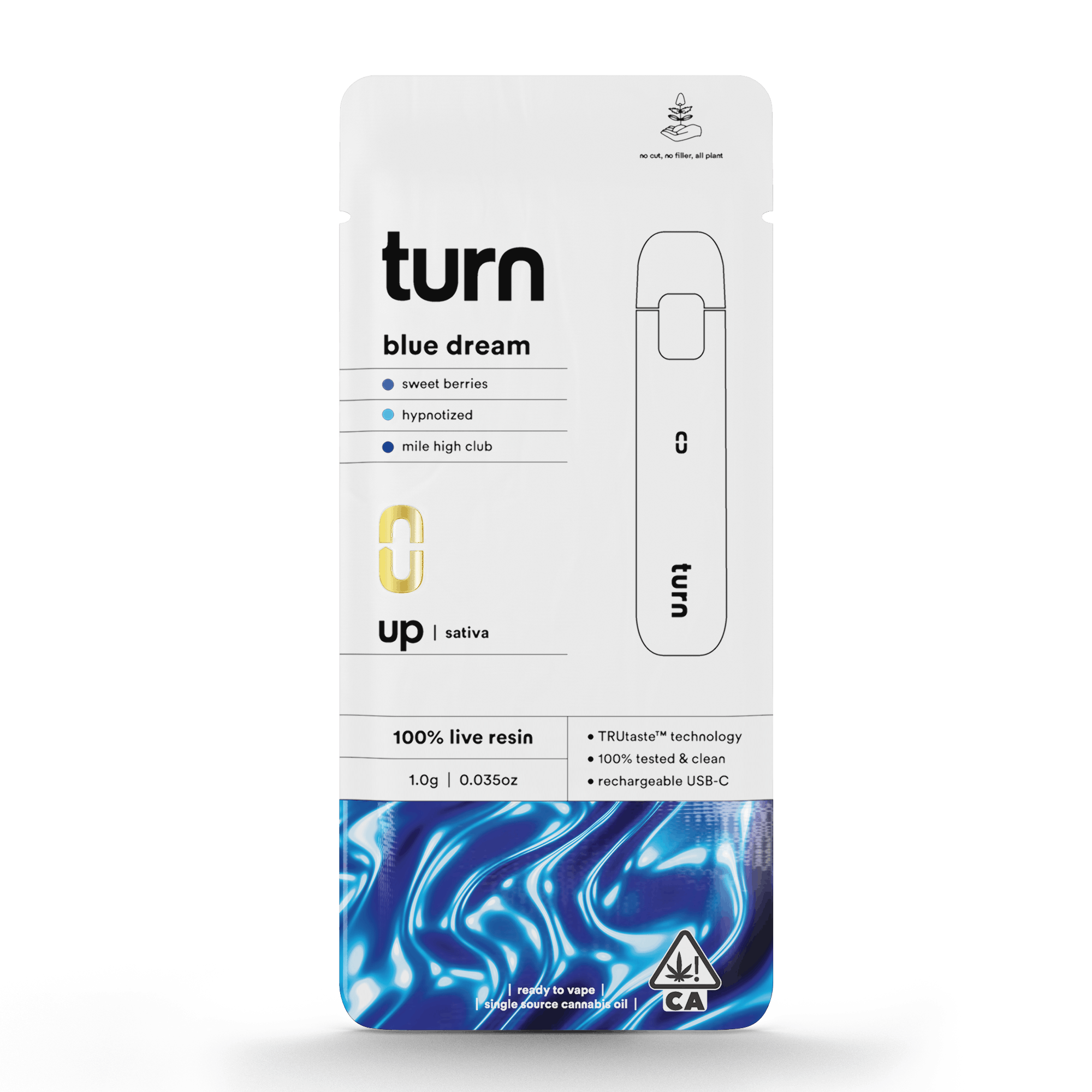 Photograph of product: Turn - Disposable - Live Resin - Blue Dream - 1G
