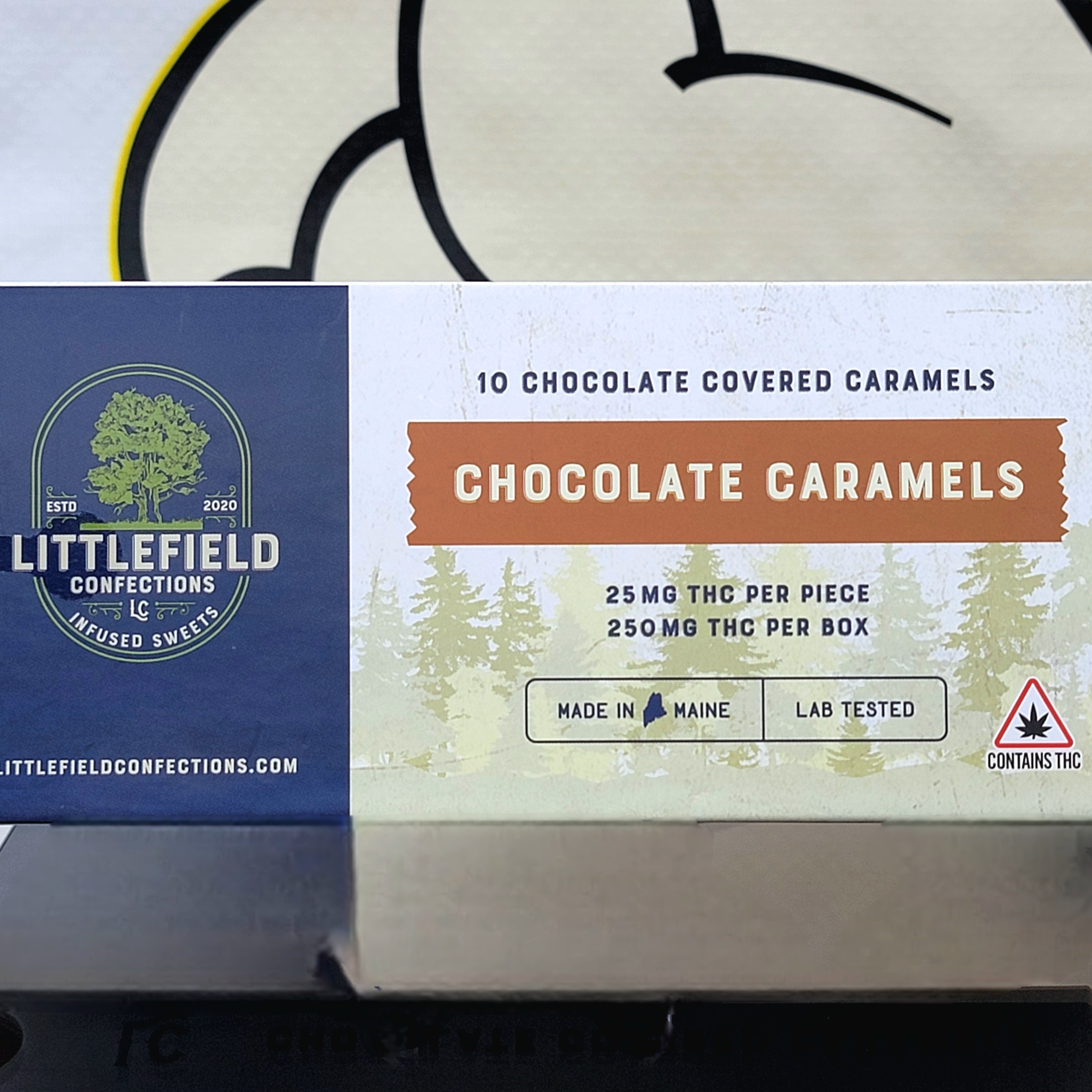 Photograph of product: 25mg Chocolate Covered Caramels
