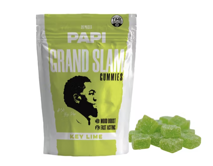 Photograph of product: Papi Grand Slam Key Lime 2:1 Fast Acting Rosin Gummies 100mg 20pk (CBG:TH-oui)