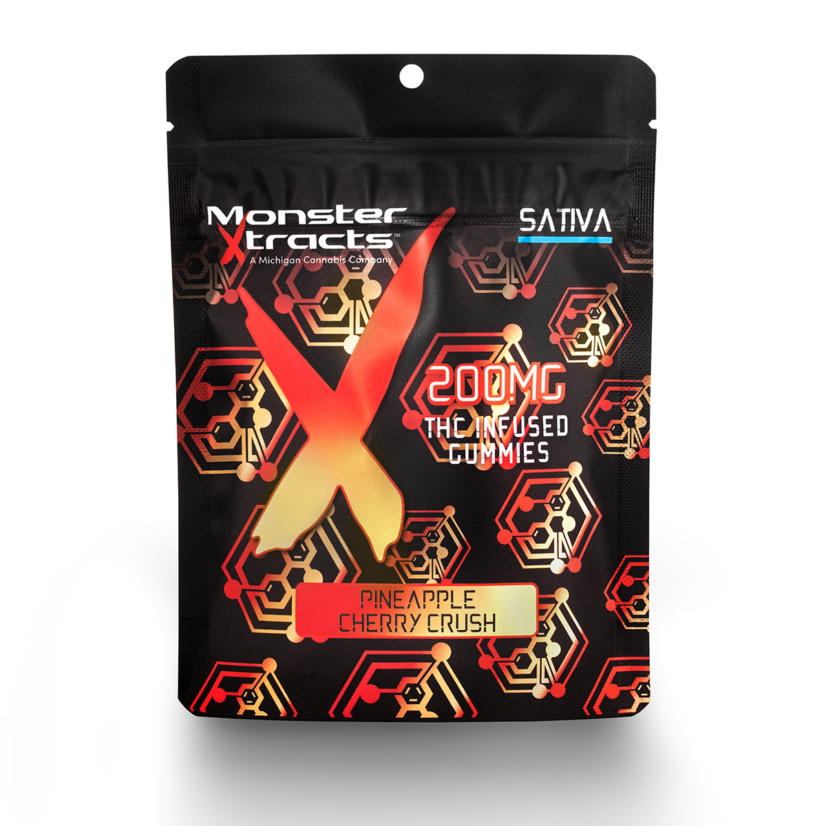 Photograph of product: Pineapple Cherry Crush 10pc x 20mg (Oui'd) | Monster Xtracts 200mg