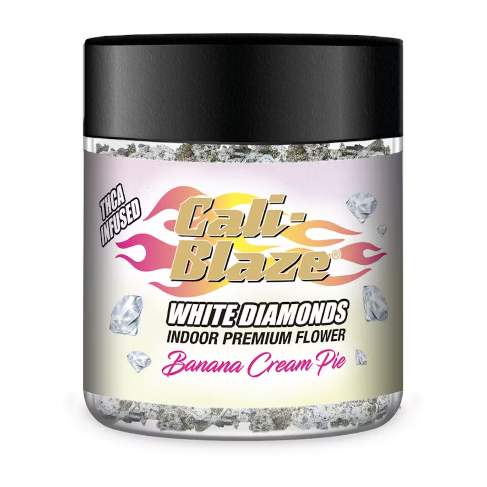 Photograph of product: 3.5g White Diamond Infused Buds | Banana Cream Pie | Cali-Blaze