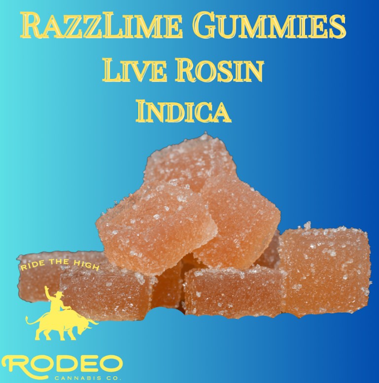 Photograph of product: Rodeo Live Rosin RazzLime Rest (I) Gummies (C0070000197)