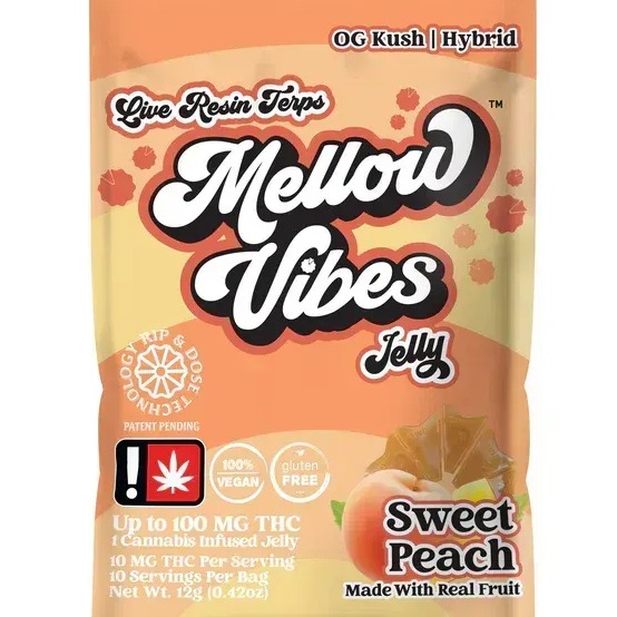 Photograph of product: MV Sweet Peach 100mg TH-oui Scored Gummy