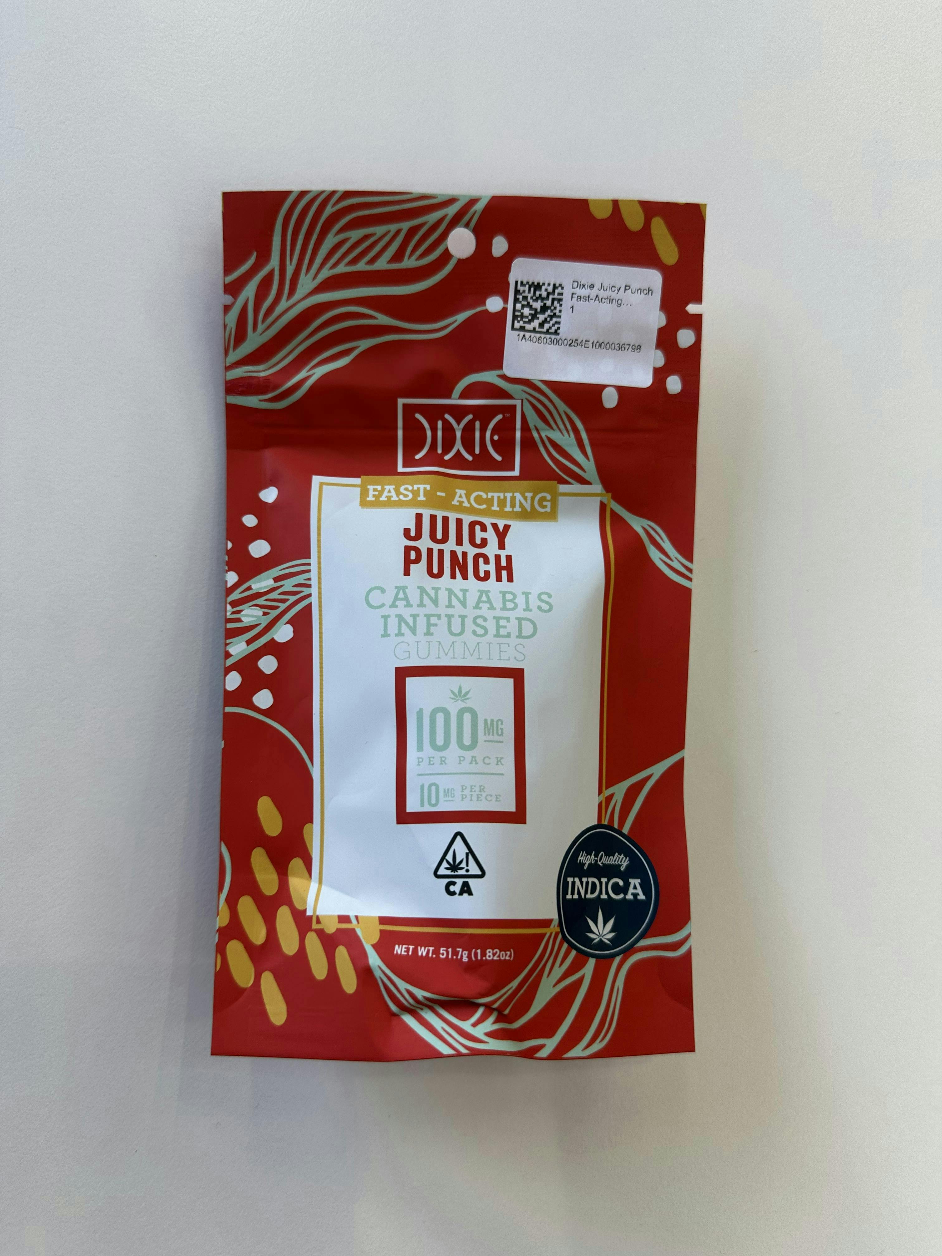 Photograph of product: Dixie - Dixie Juicy Punch Fast-Acting Gummies (12)