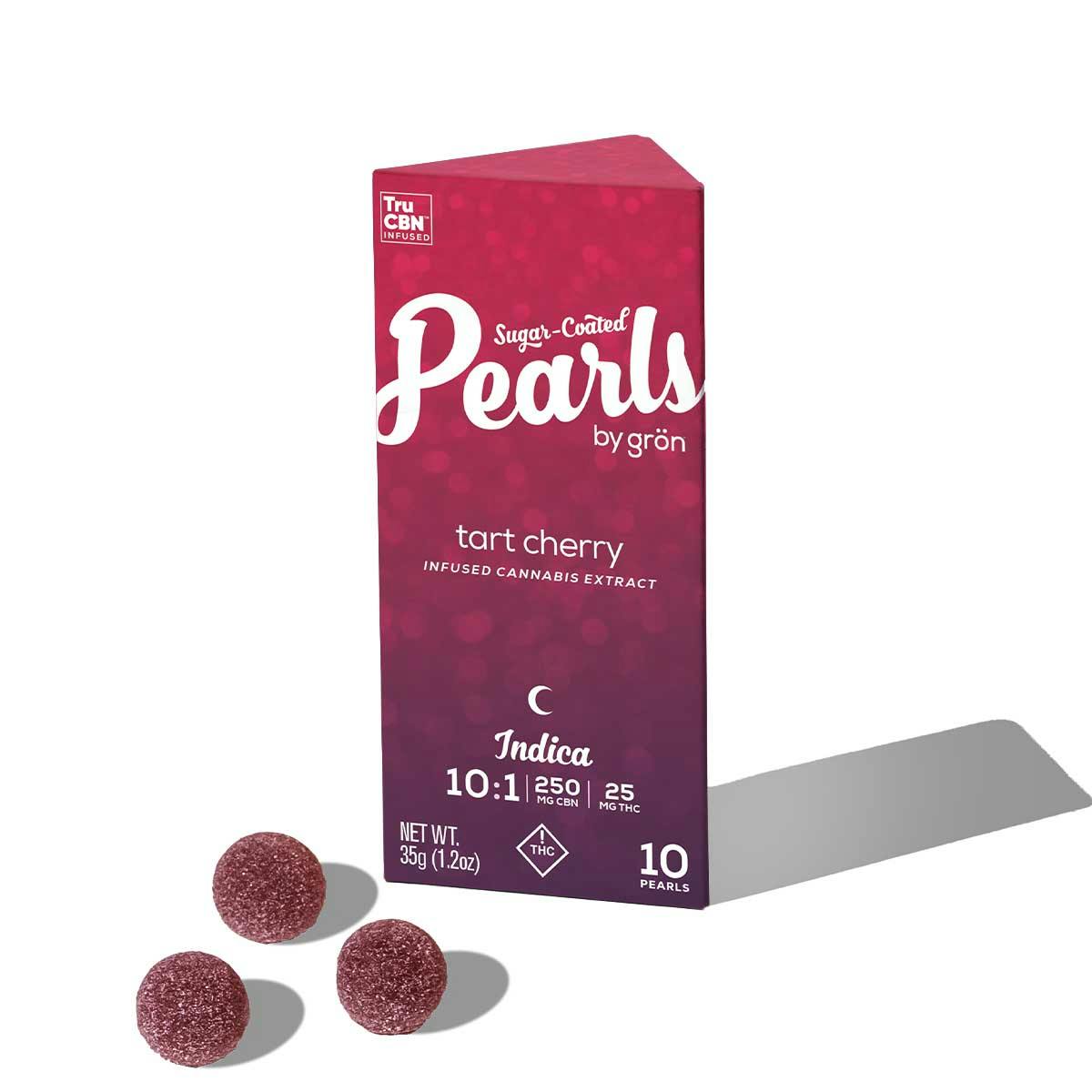 Photograph of product: Grön Tart Cherry 10:1 CBN Pearl Gummies 25mg (I) [10pk] - 