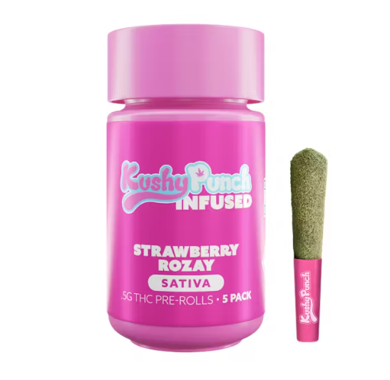 Photograph of Product: 0.5g Infused Preroll 5pk [2.5g] | Strawberry Rozay