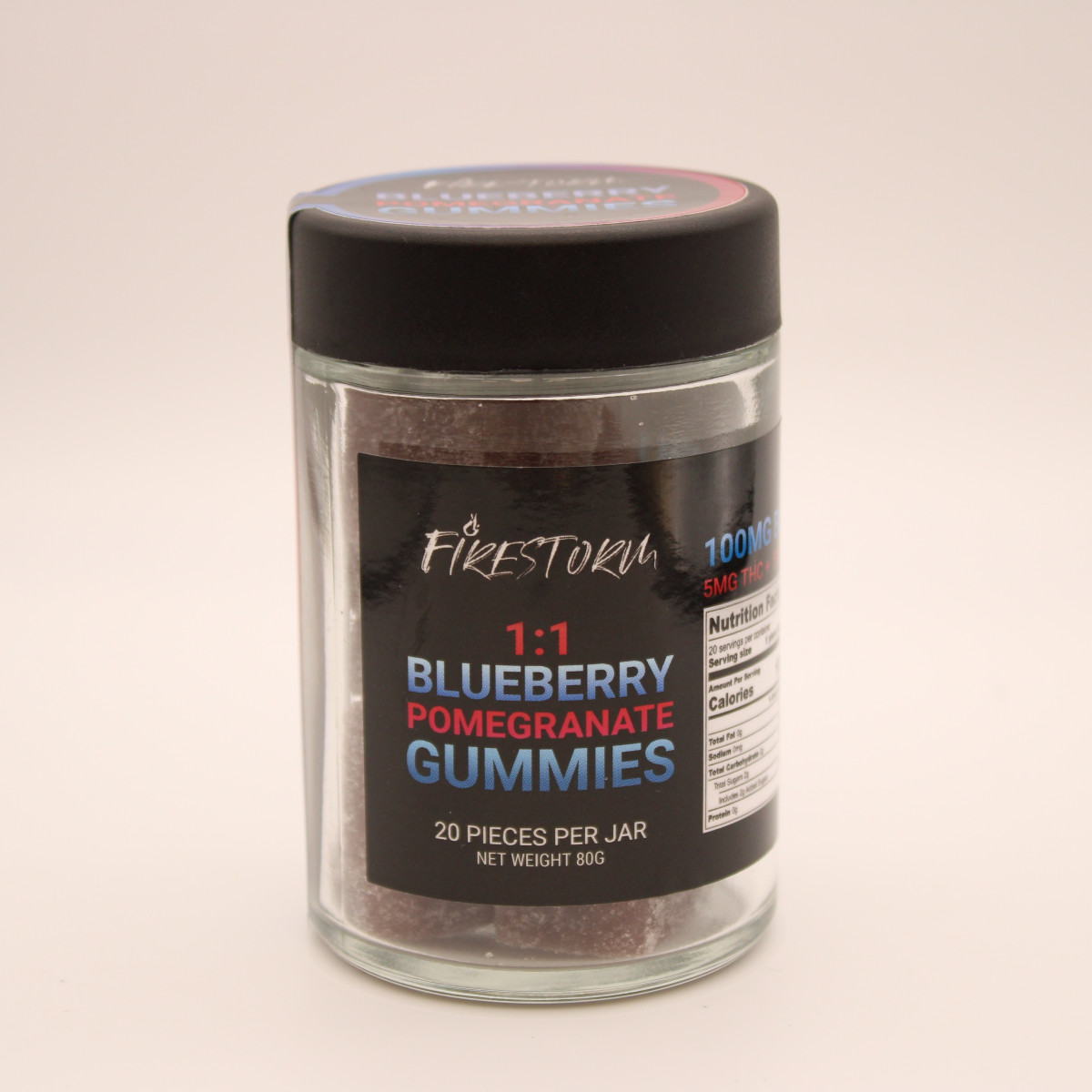 Photograph of product: Firestorm - Blueberry Pomegranate - 1:1 CBD TH-oui 100mg
