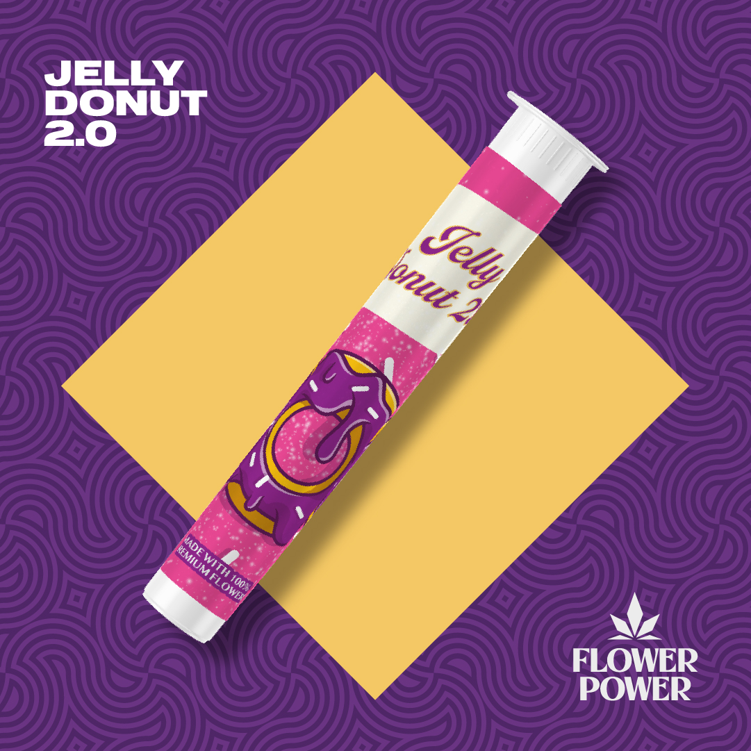 Photograph of product: Flower Power - 1g Donut - Jelly Donut x Grape Gas