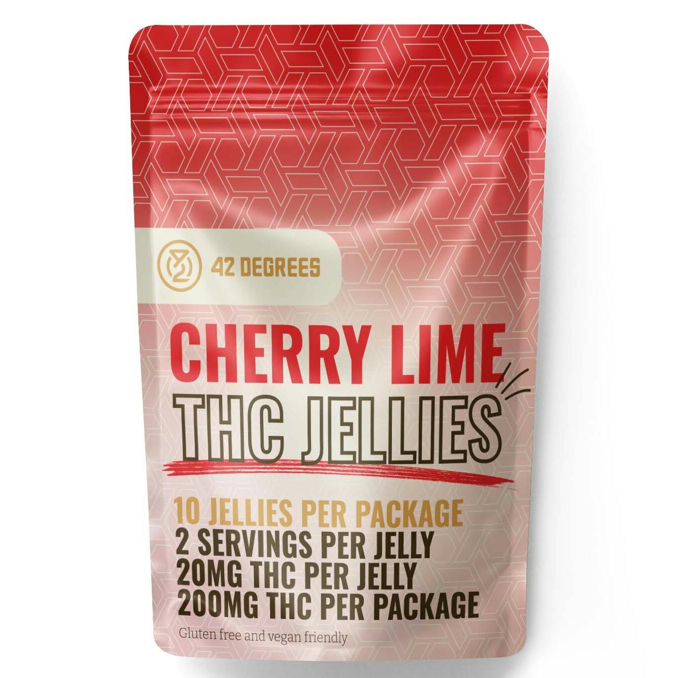 Photograph of product: 42 Degrees Cherry Lime 200mg Jellies