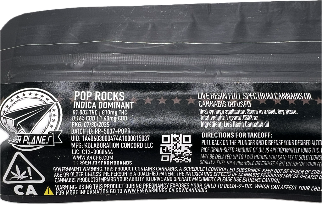 Photograph of product: Pop Rocks 1g FSO - Paper Planes