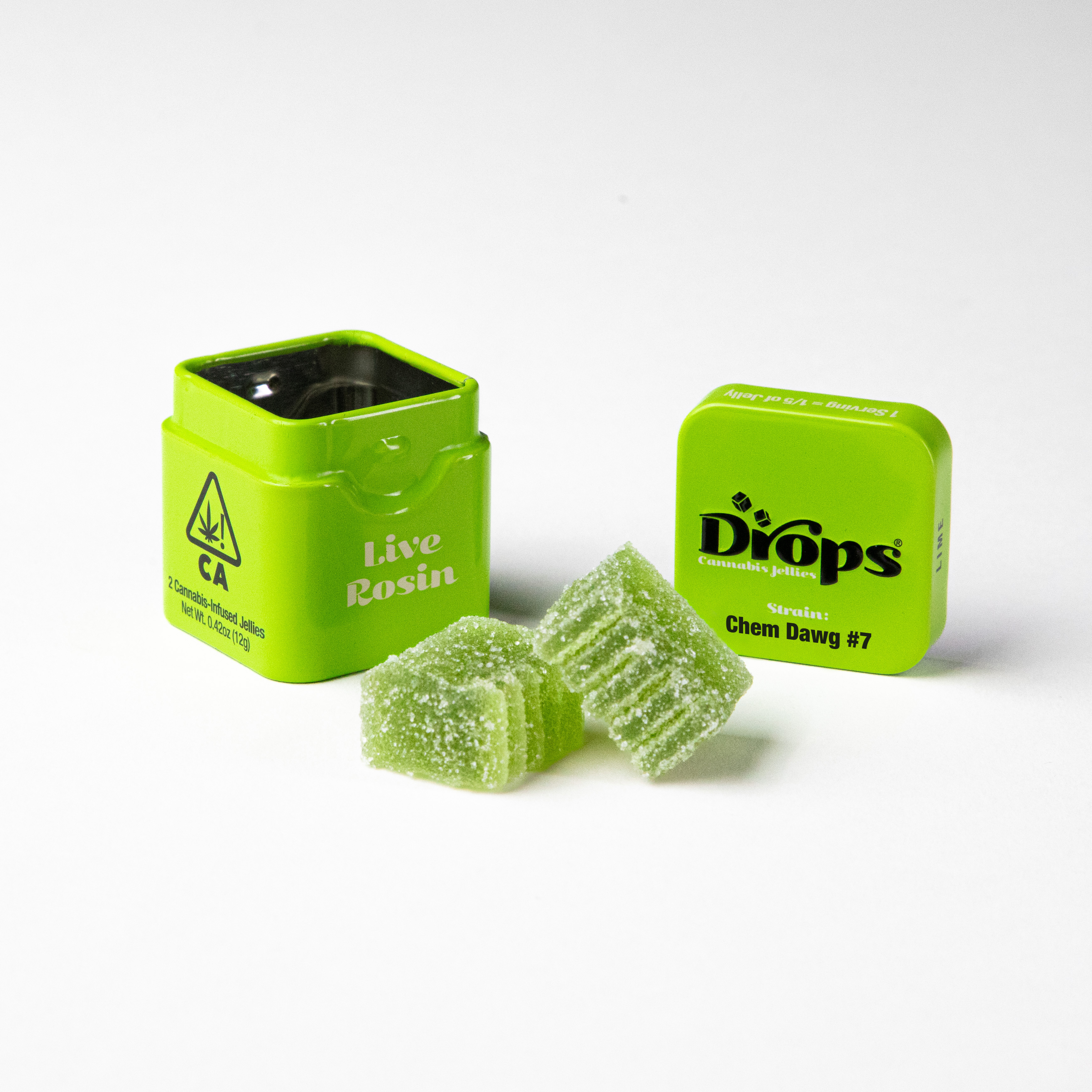 Photograph of product: Drops | TH-oui Jellies 2 Pieces | Lime (Balanced) | 100mg