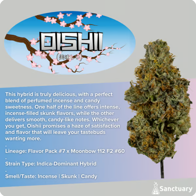 Photograph of product: Oishii Flower | 3.5g - Sanctuary Medicinals