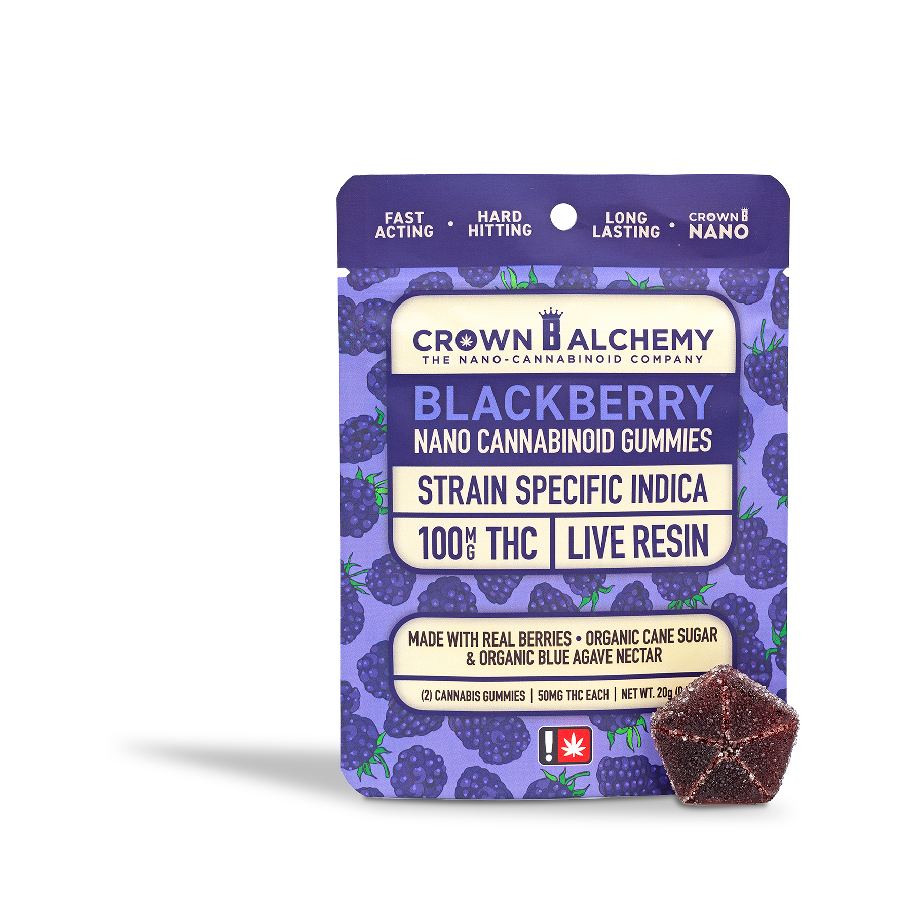 Photograph of product: Crown B Alchemy - Blackberry Nano Gummy 2pk - 0.71oz