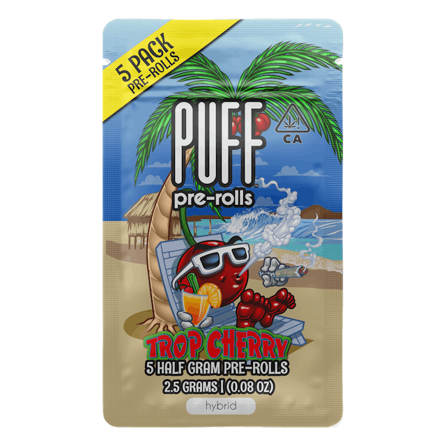Photograph of product: Trop Cherry Pre-rolls 5ct 2.5g - Sales Floor