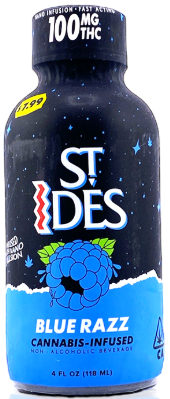 Photograph of product: Blue Razz - 100MG Shot 4OZ