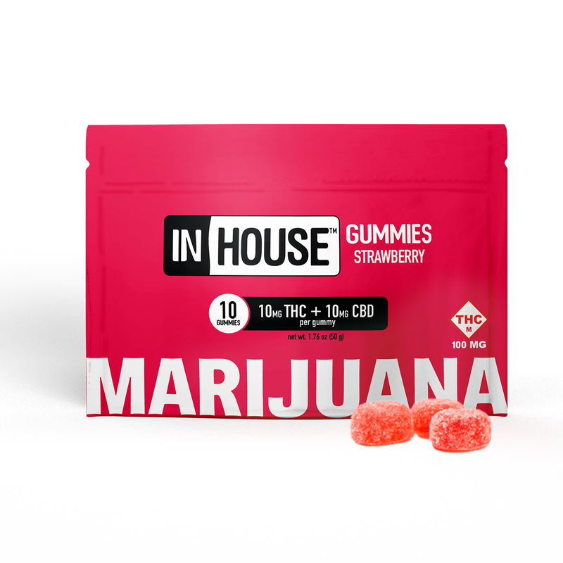Photograph of product: 100mg Fast Acting Gummies | Strawberry 1:1 TH-oui:CBD