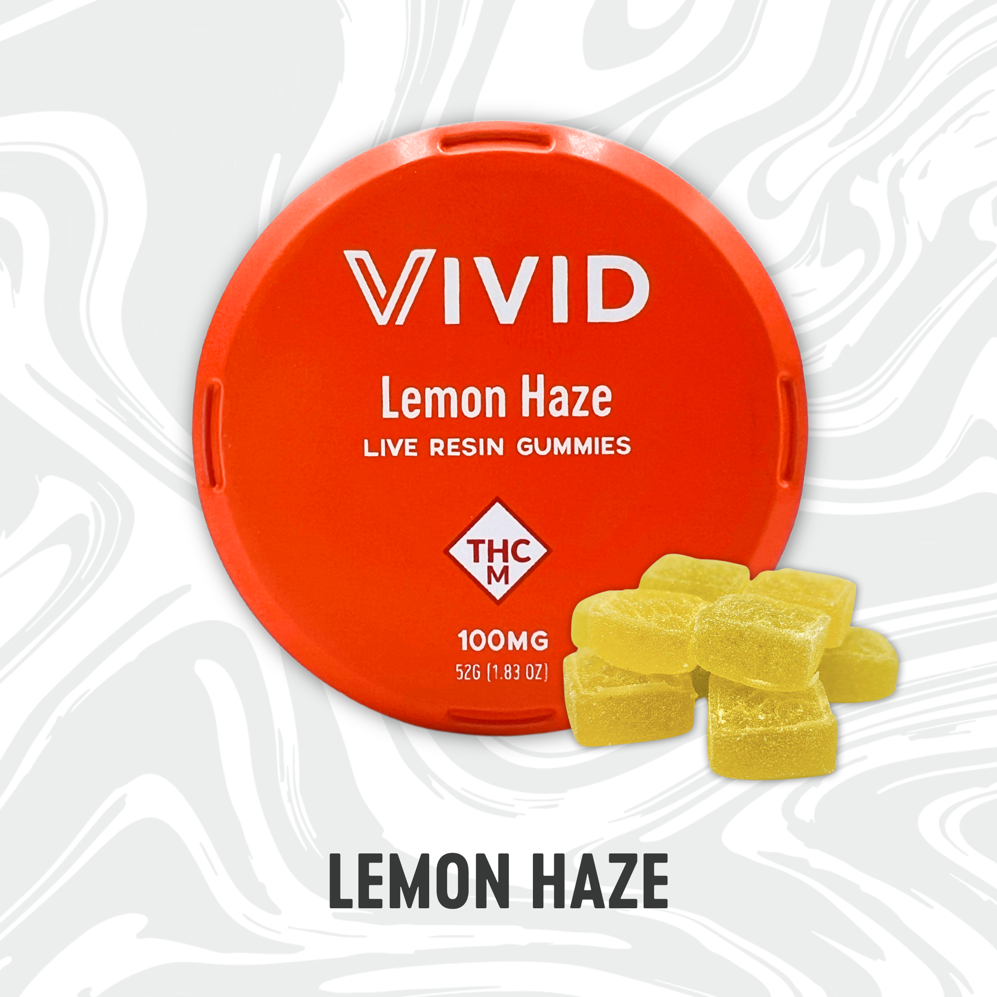 Photograph of product: Vivid - Lemon Haze - Live Resin Gummies - 100mg (10pk)