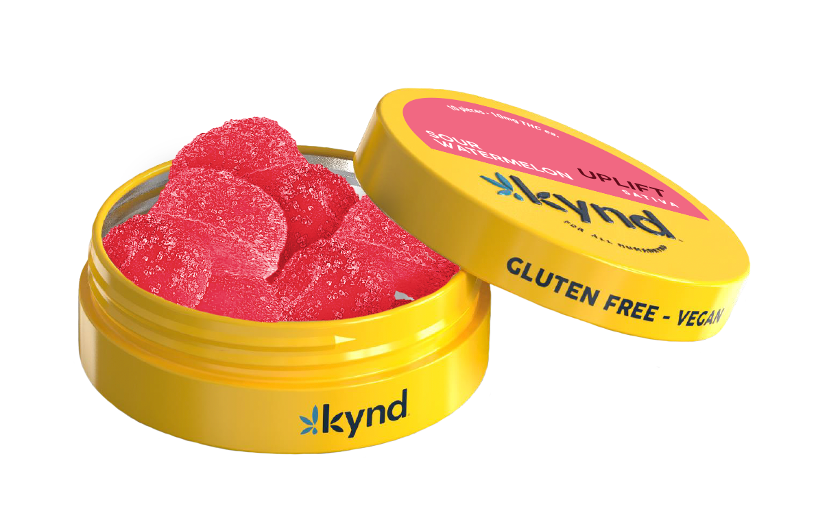 Photograph of product: Kynd Sour Watermelon (S) Uplift Gummies 10mg 10pk