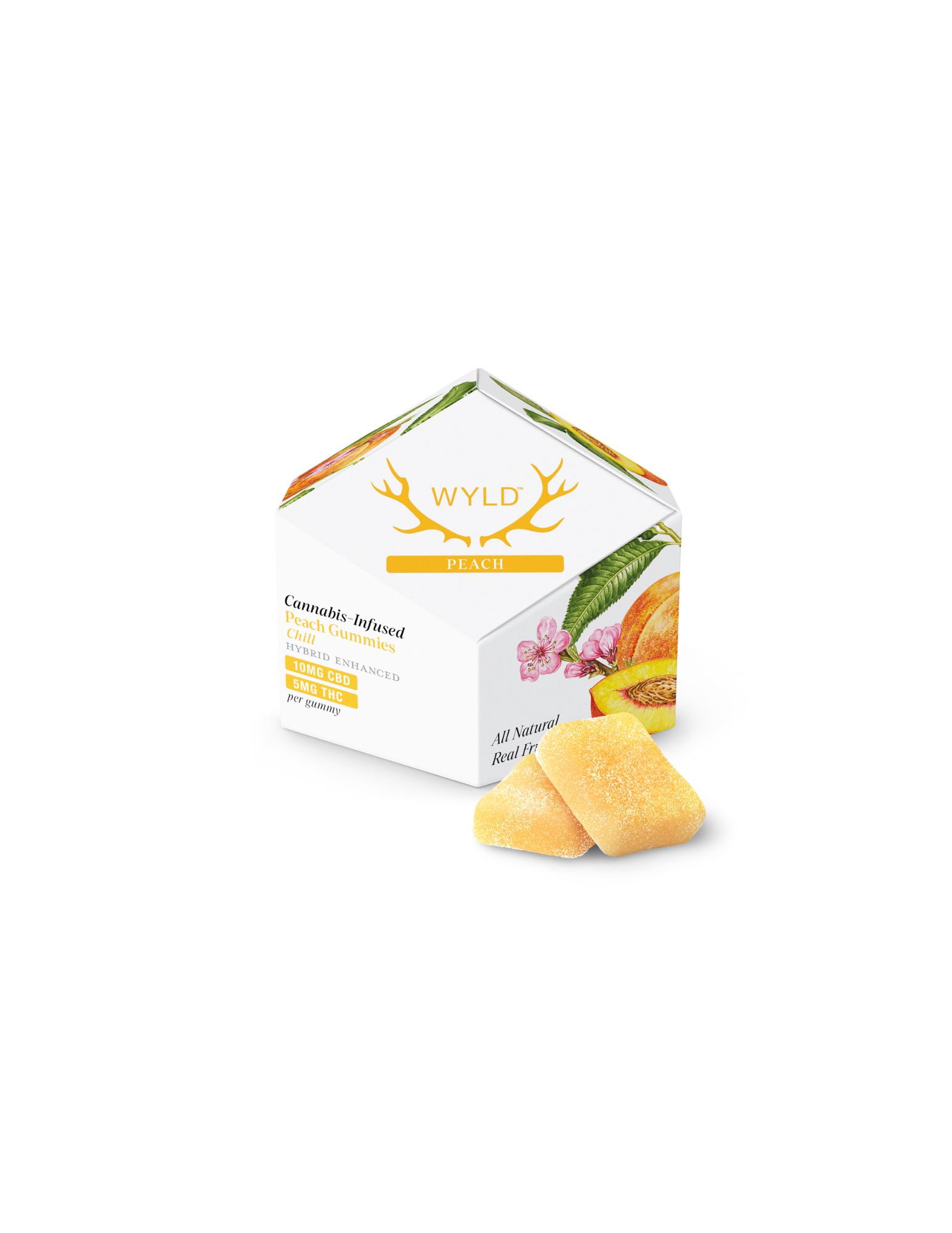 Photograph of product: Wyld - Peach - 50mg TH-oui : 100mg CBD
