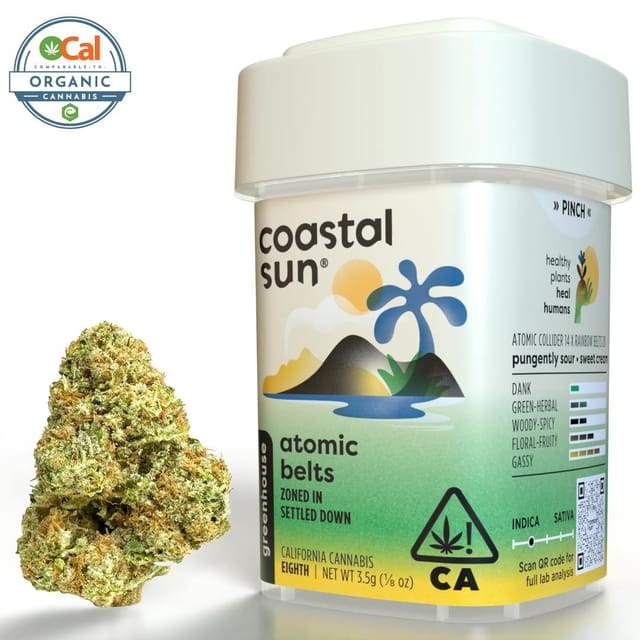 Photograph of product: Atomic Belts 3.5g Greenhouse Flower