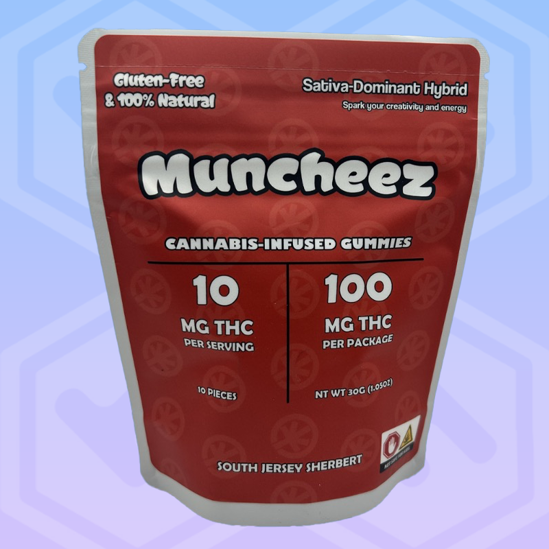 Photograph of product: Muncheez | South Jersey Sherbert | Soft Lozenges | 100mg | 10 pack