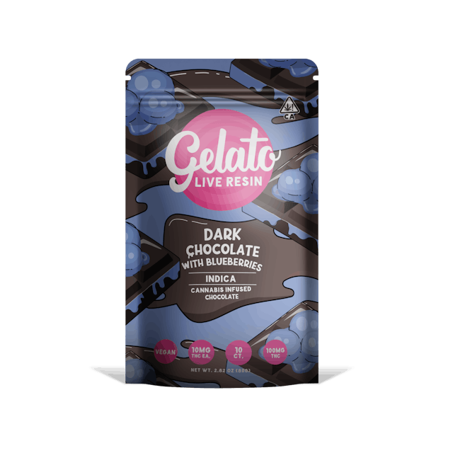 Photograph of product: Dark Chocolate with Blueberries | 100mg Chocolate Bar