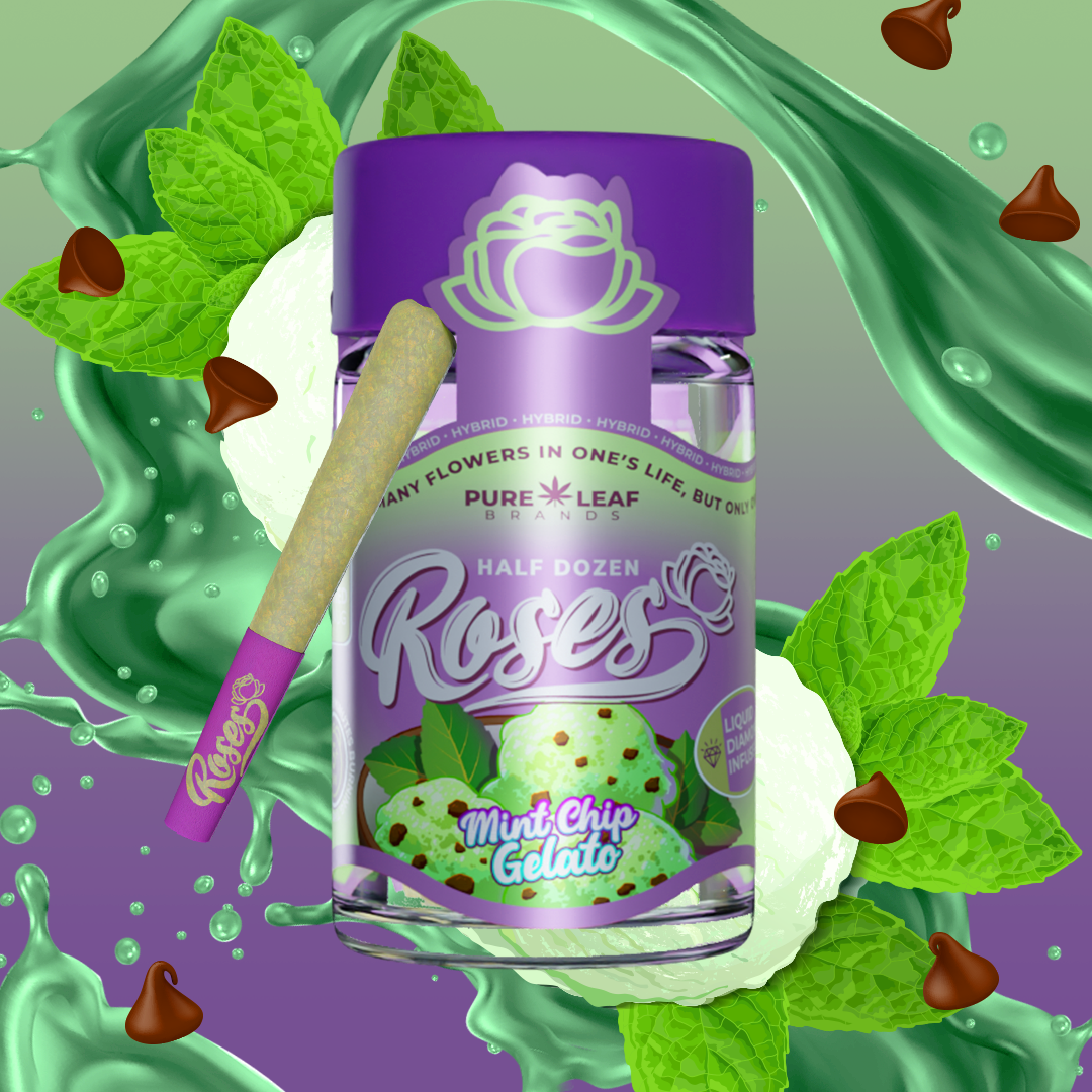 Photograph of product: Roses | Mint Chip Gelato Infused Pre-Rolls 6CT
