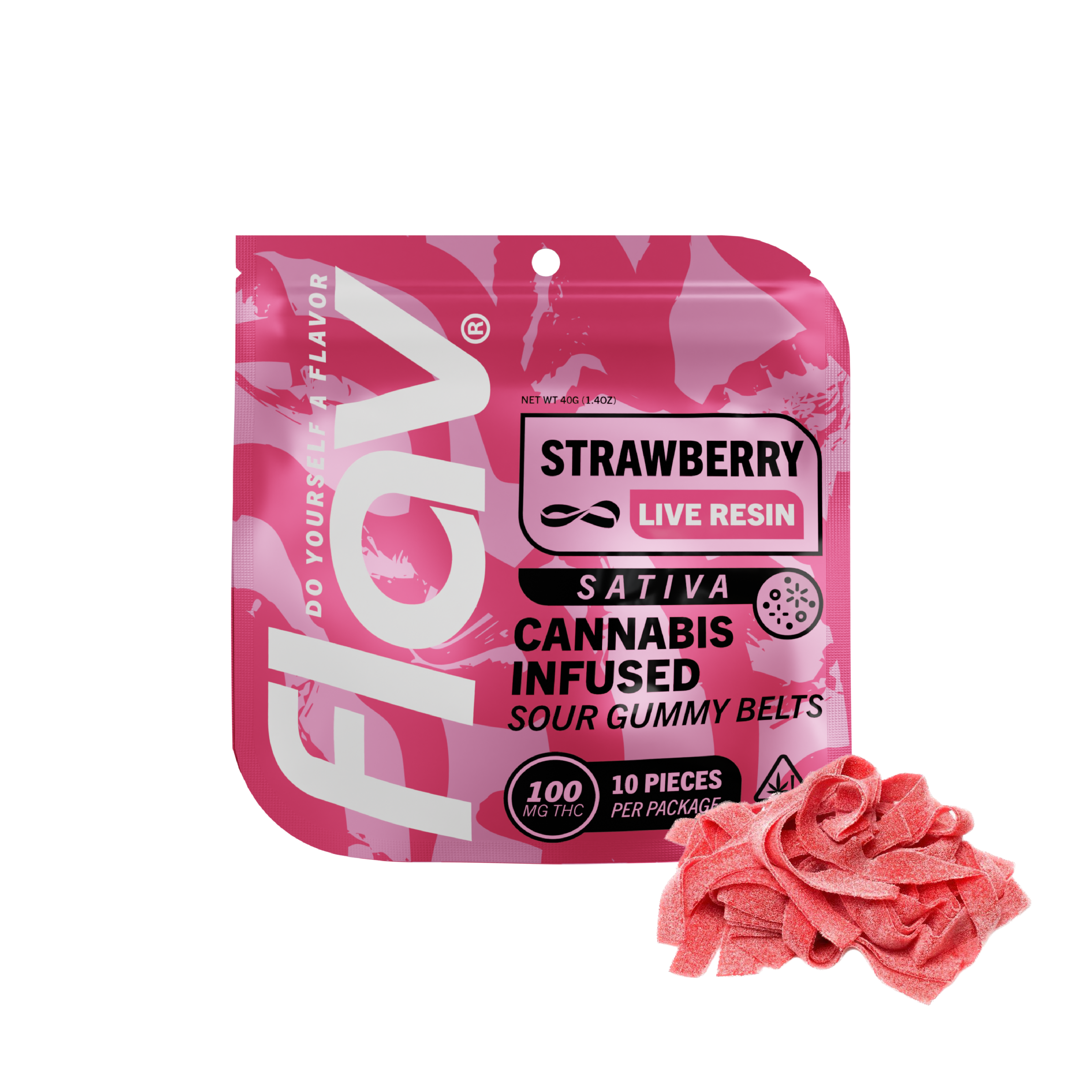 Photograph of product: Flav - Strawberry Belts LR - 100mg
