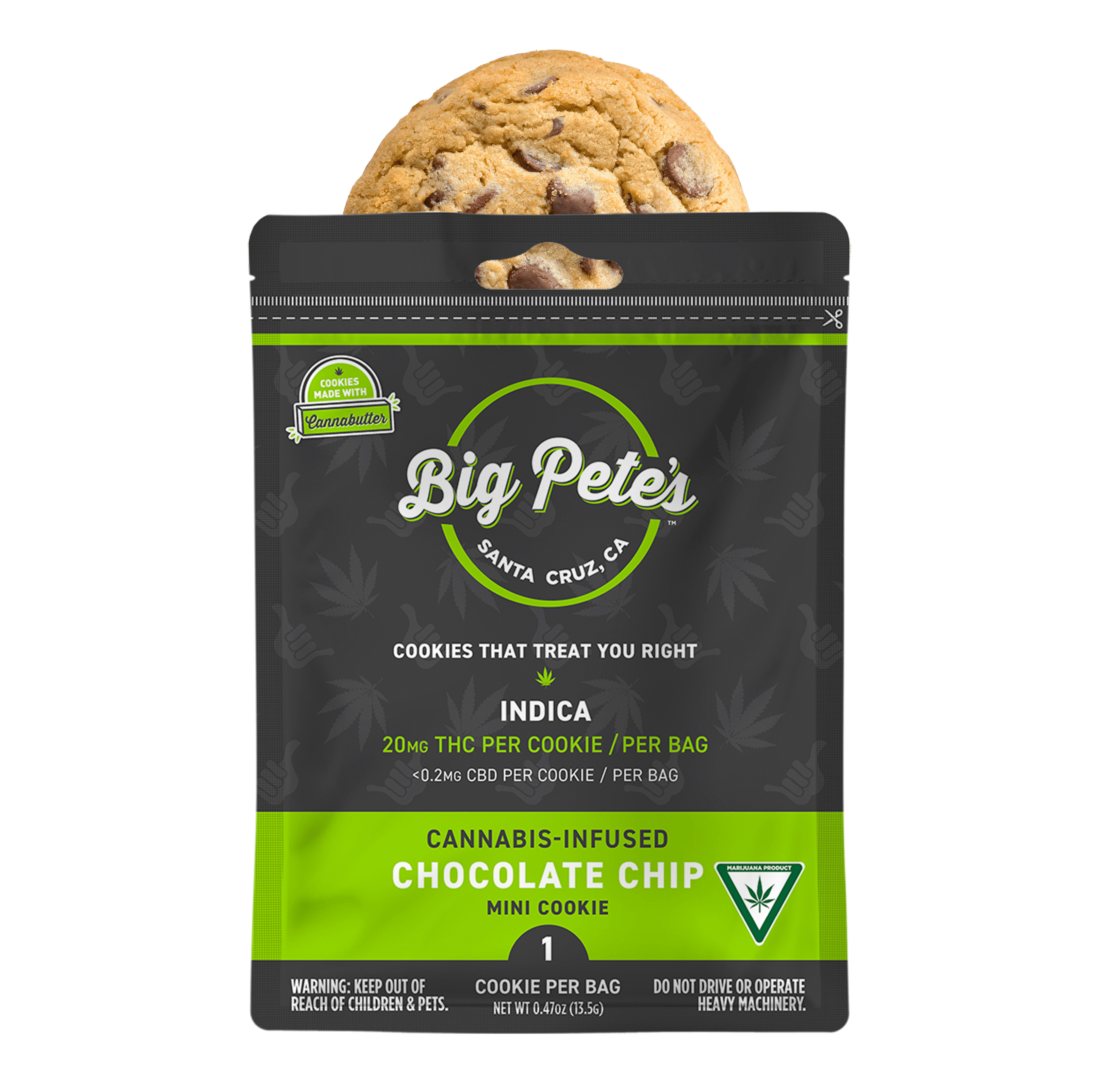 Photograph of product: Big Pete's Mini Single Chocolate Chip Oui'd Cookie | 20mg