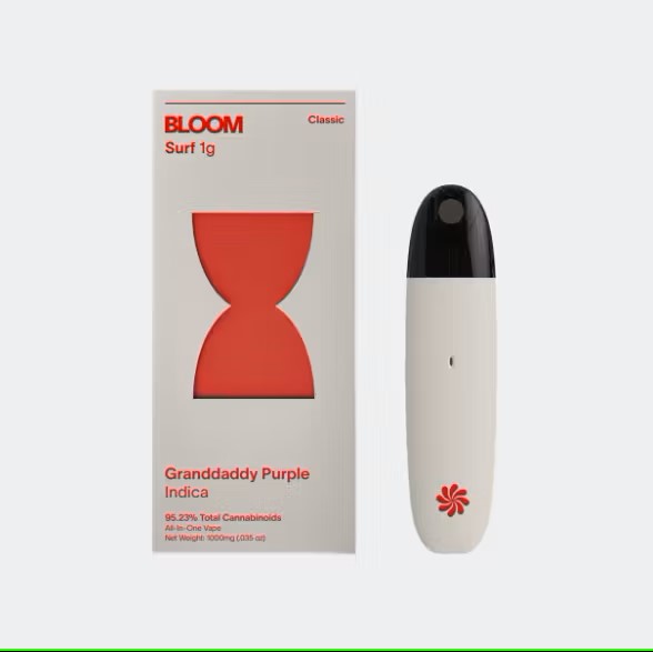 Photograph of product: BLOOM: GRANDDADDY PURPLE 1G ALL IN ONE