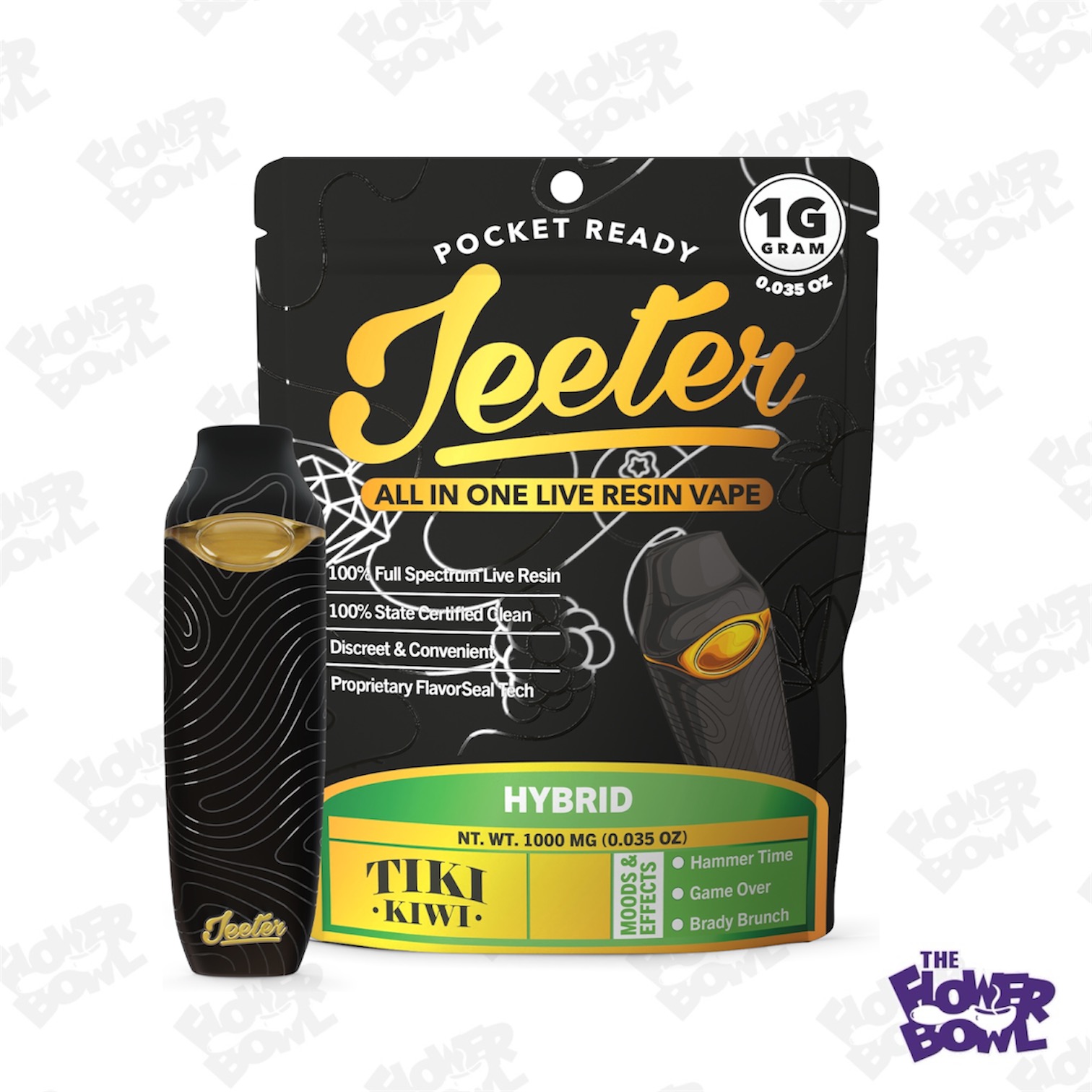 Photograph of product: AU Jeeter: Tiki Kiwi 1G Live Resin AIO
