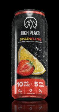 Photograph of product: High Peaks | Strawberry Lemonade | Beverage | 10mg TH-oui : 5mg CBD | Singles