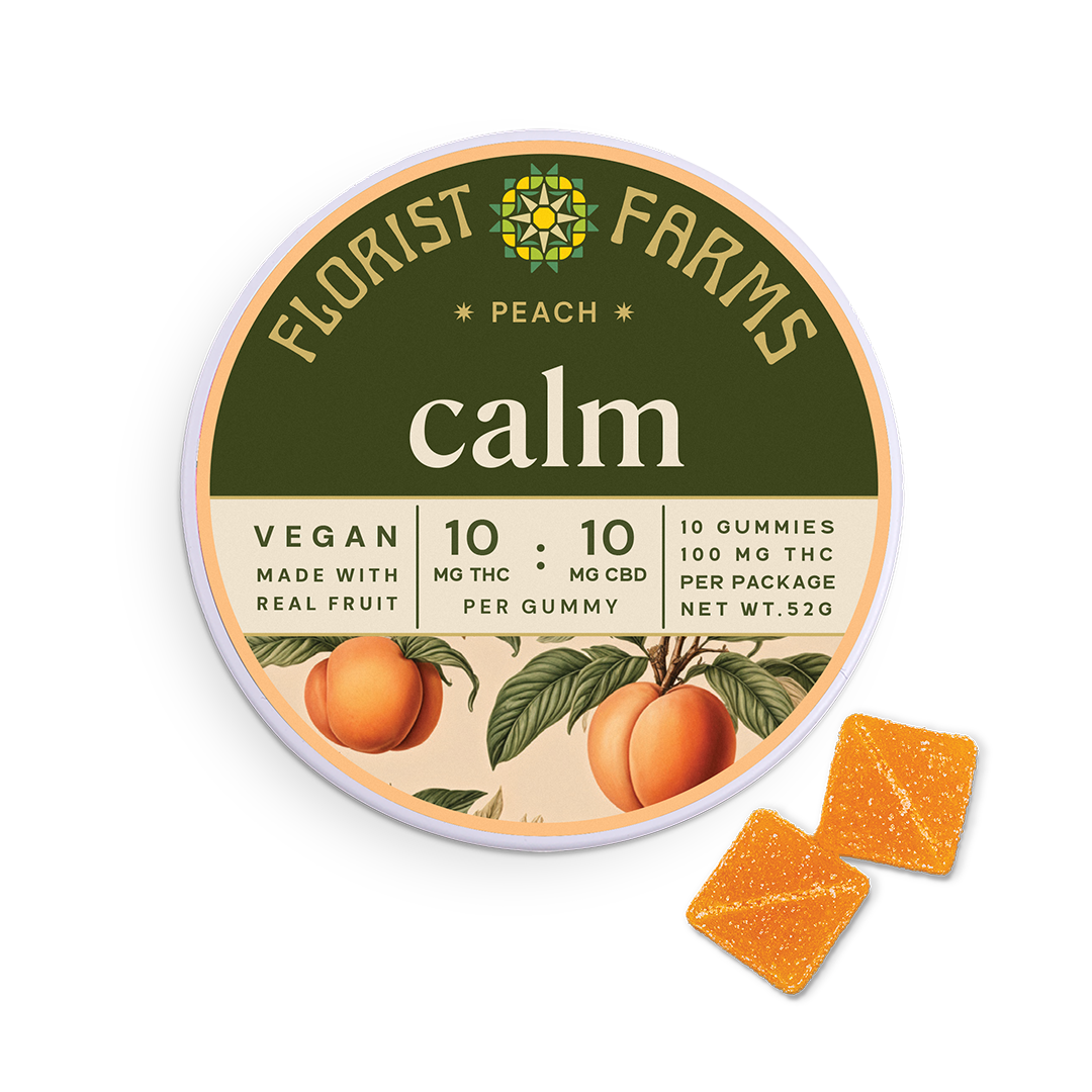 Photograph of product: Florist Farms | Edibles | Peach TH-oui:CBD Gummy | 100mg
