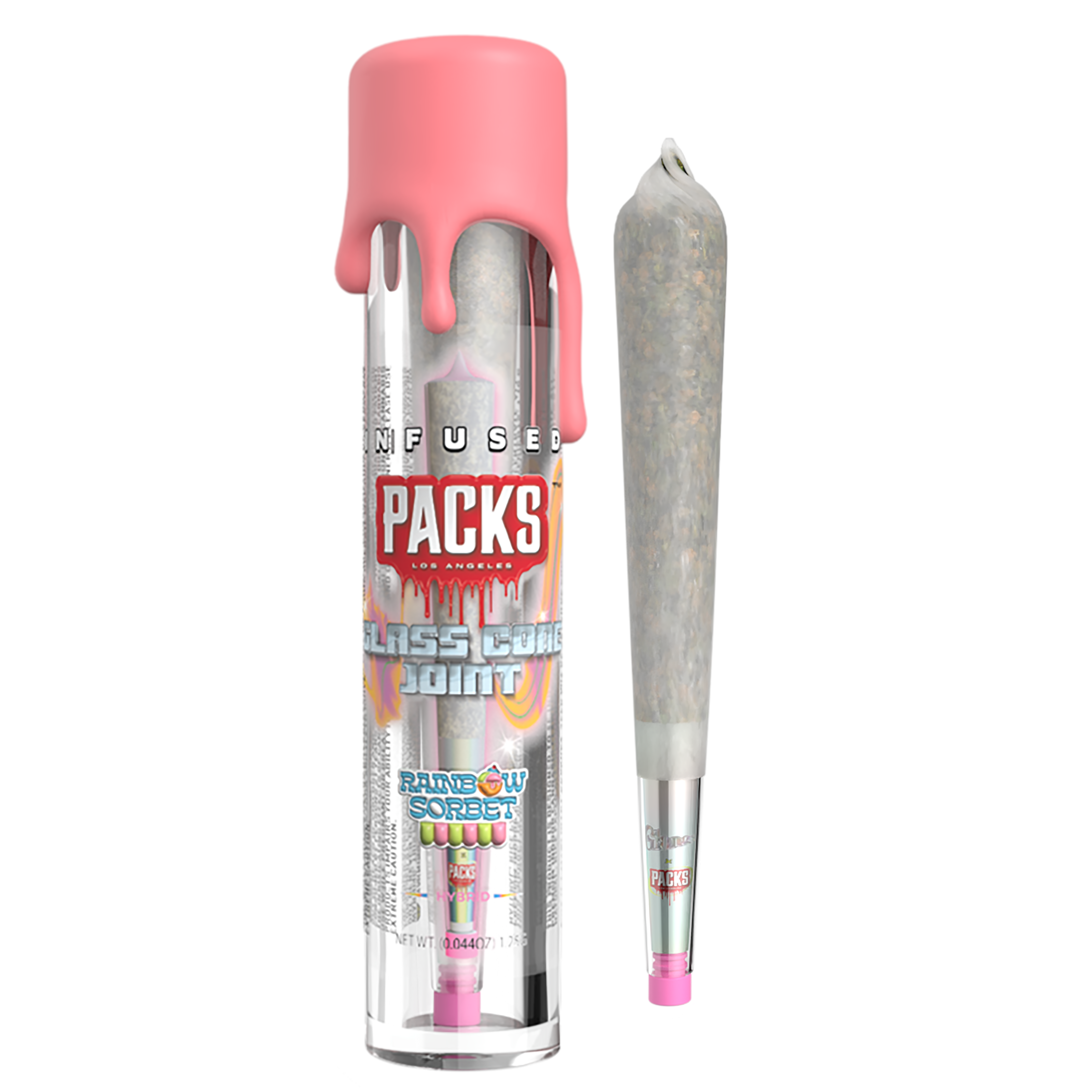Photograph of product: RAINBOW SORBET  | Glones Infused Glass Cone Joint | 1.5g