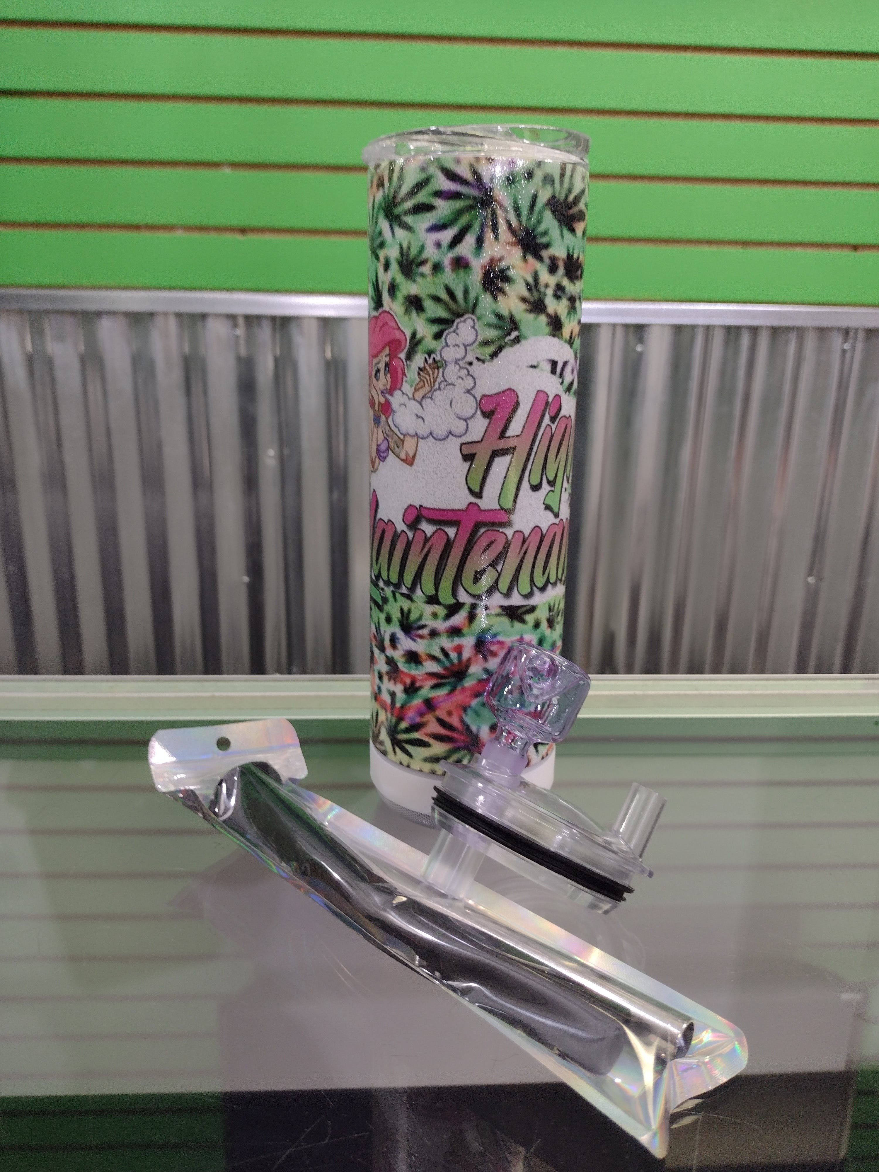 Photograph of product: 20oz 420 Tumbler with Bluetooth Speaker Bong Lid - Ariel High Maintenance