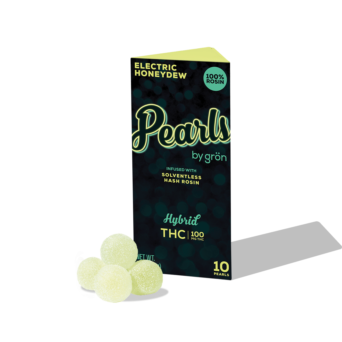 Photograph of product: Gron - ELECTRIC HONEYDEW - au chocolat Rosin Pearls - (100mg) - H