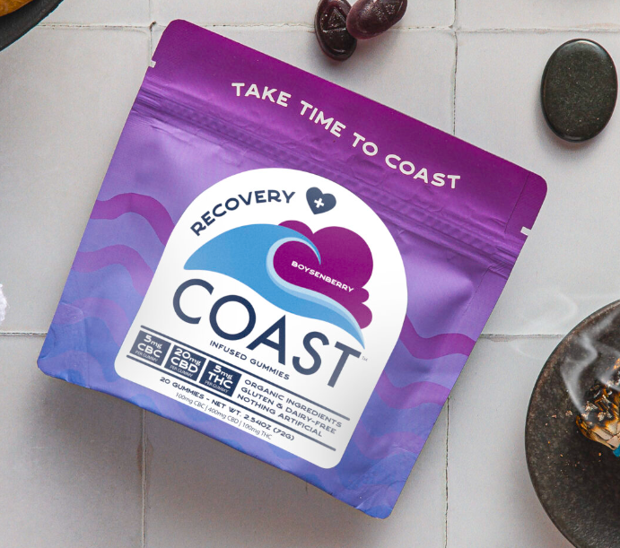 Photograph of product: Coast 1:4:1 Boysenberry Gummies 5mg 20pk (100mg)