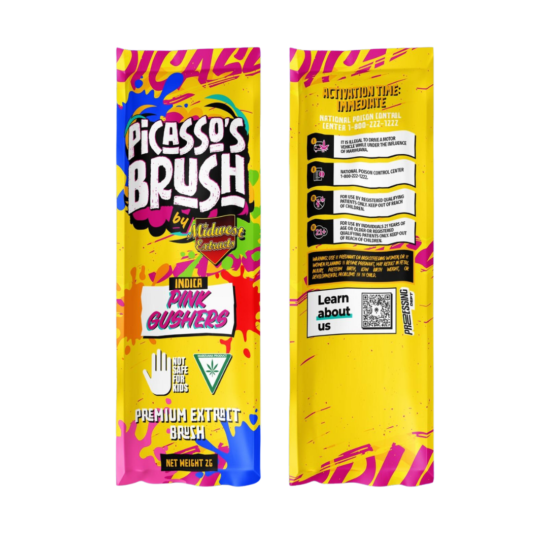 Photograph of product: Midwest Extracts | Pink Gushers Live Resin Picasso Brush | 2g