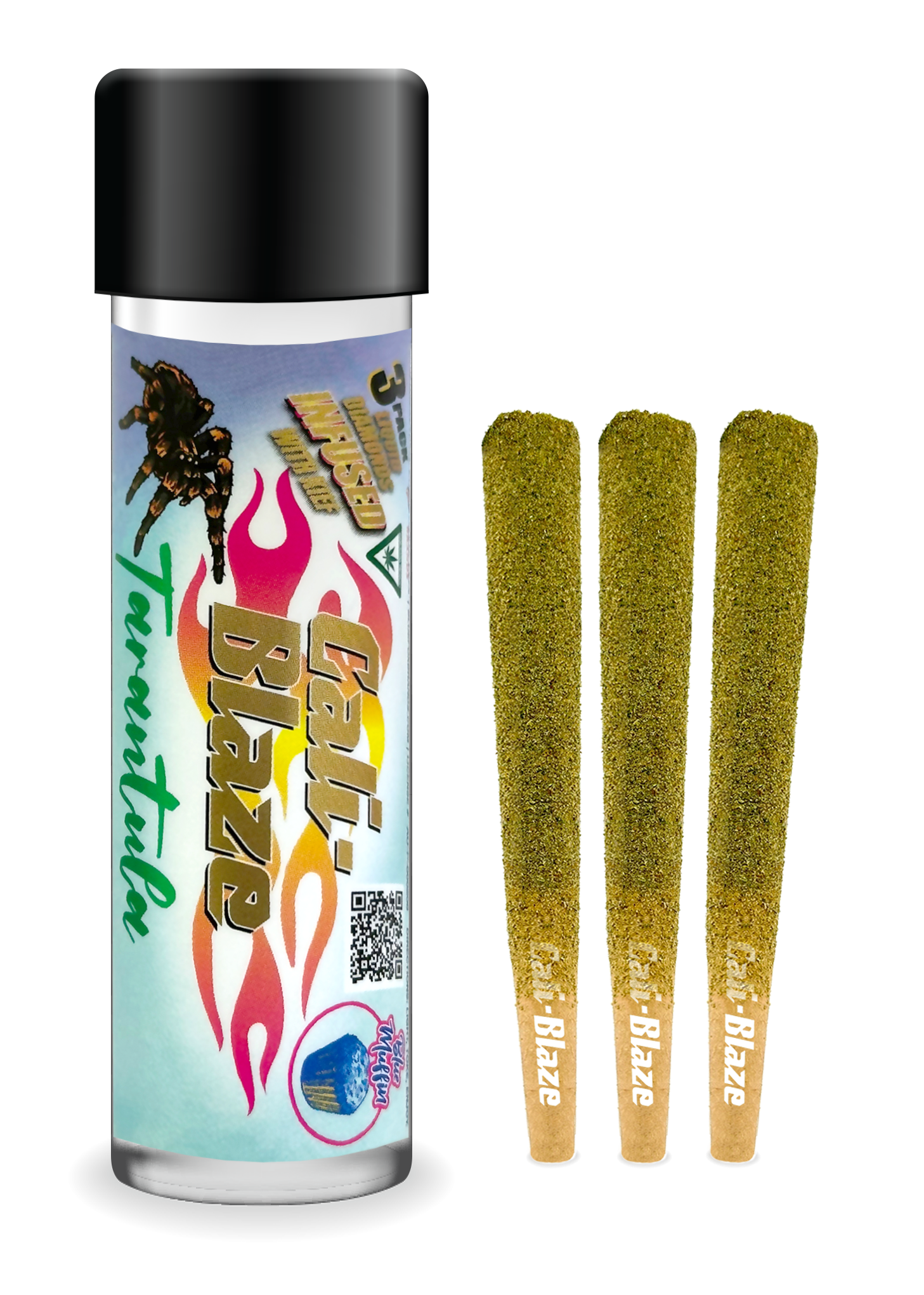 Photograph of product: CALI-BLAZE | Infused Preroll Pack | Blue Muffin | 3x1g
