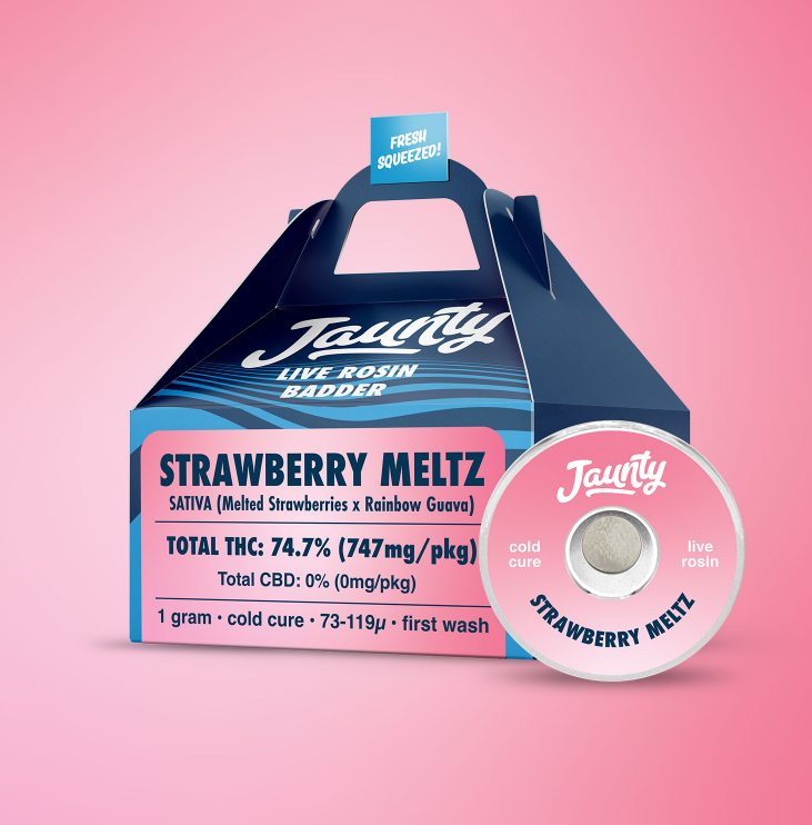 Photograph of product: Concentrate | Jaunty | Strawberry Melts Live Rosin