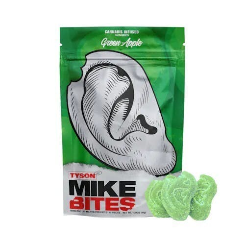 Photograph of product: Tyson T2.0 - Mike Bites - 100mg - Green Apple - Oui'd